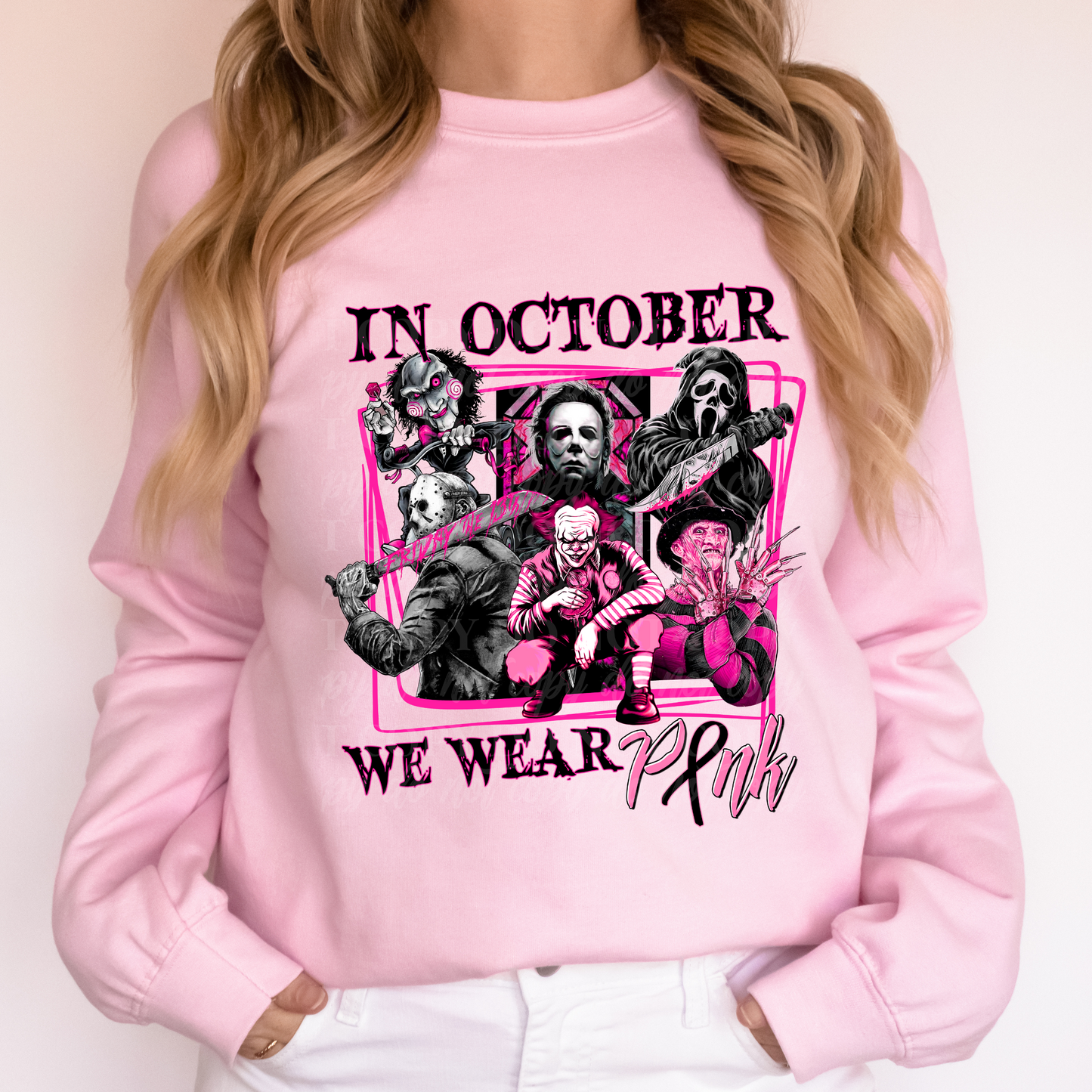 In October Wear Pink- Horror Characters