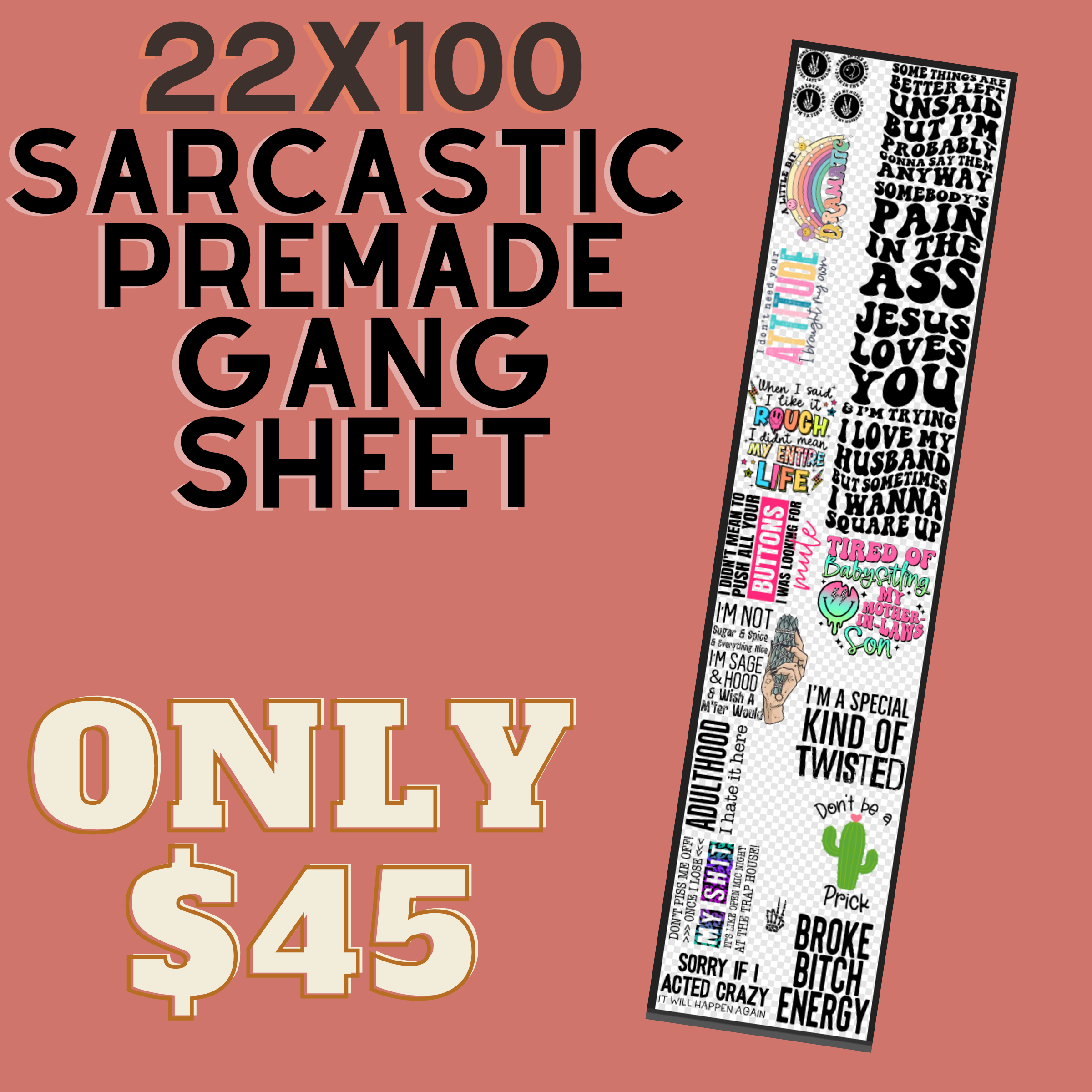 Premade Gang Sheets – 208 Custom Designs