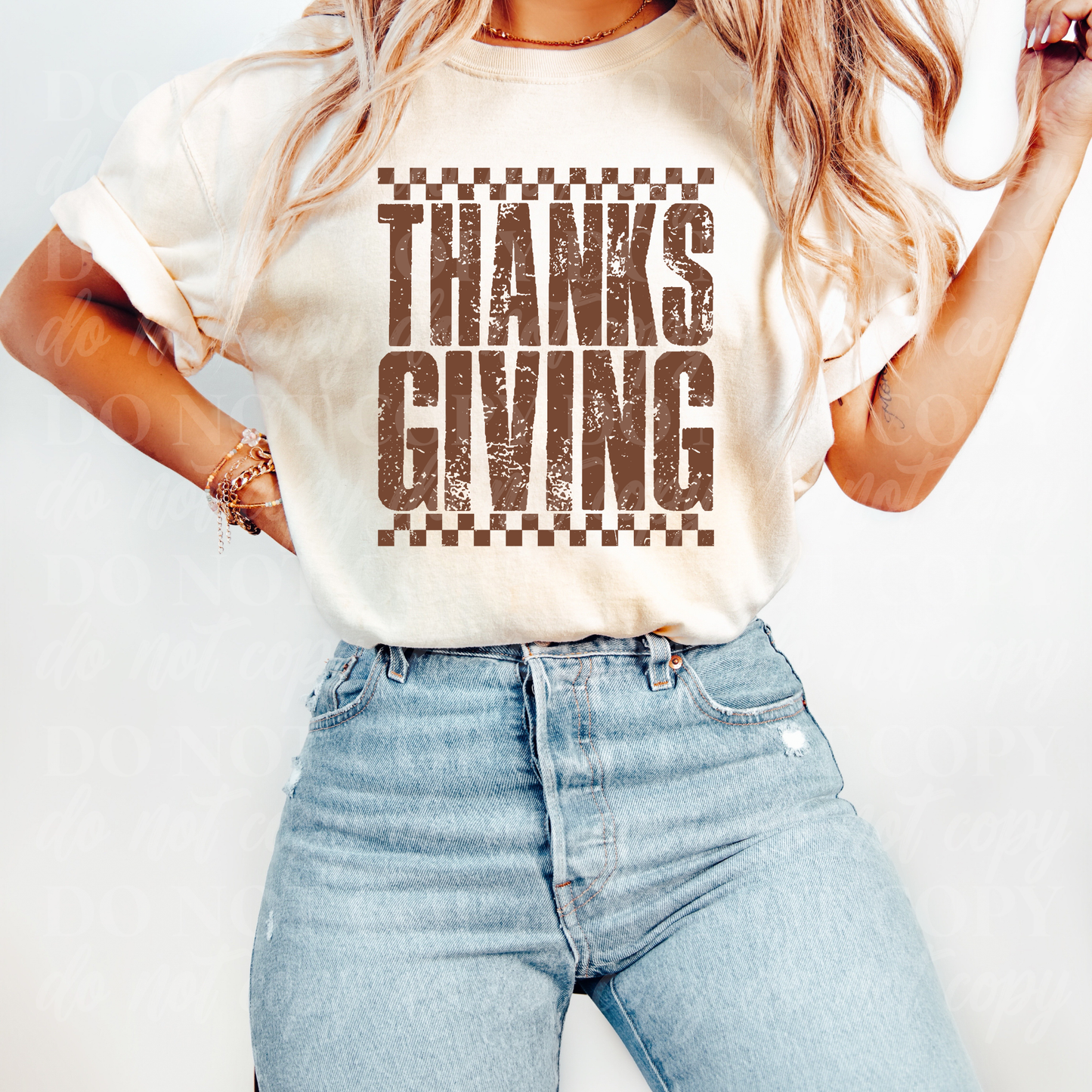 Thanksgiving brown checkered
