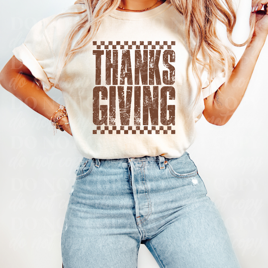Thanksgiving brown checkered