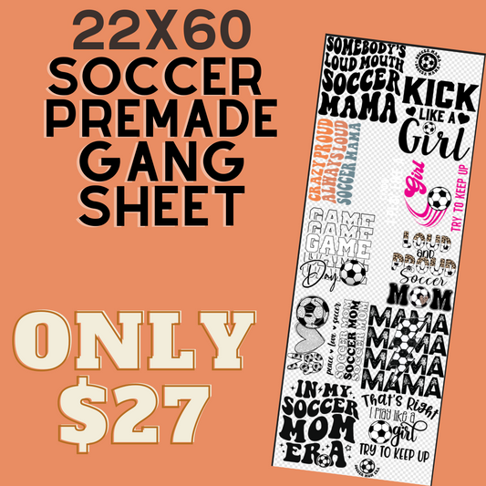 Soccer Premade Gang Sheet 22x60