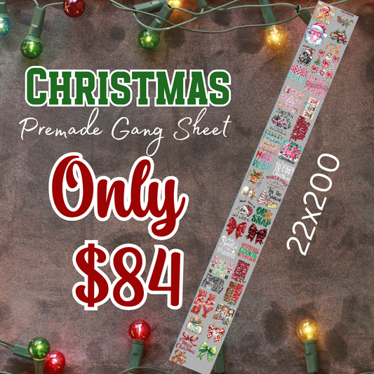 22x200 Christmas Premade DTF