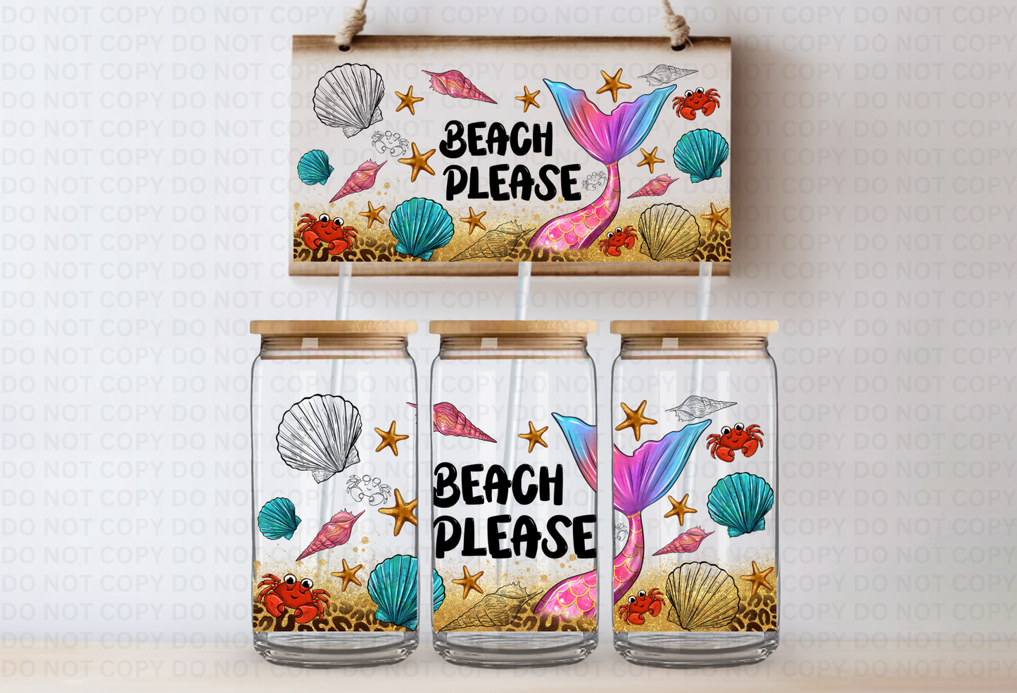 Beach Please UVDTF 16oz CUP WRAP