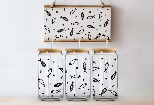 Jesus Fish UVDTF 16oz CUP WRAP