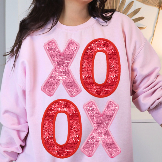 XOXO Pink Red Sequence