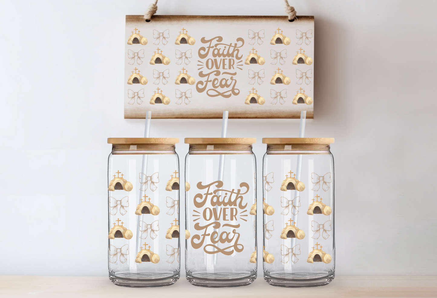 UVDTF 16oz CUP WRAP - Faith Over Fear