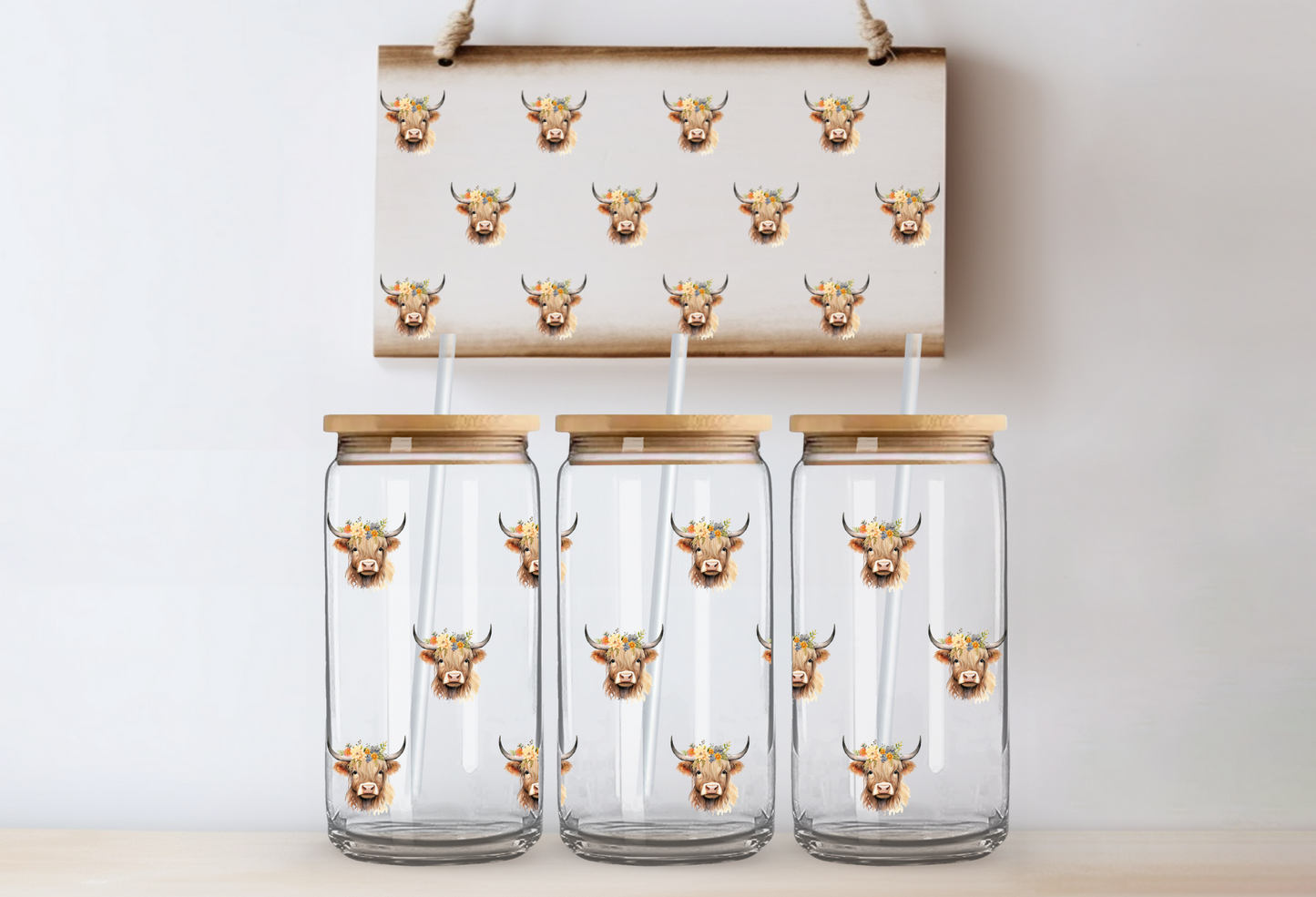 UVDTF 16oz CUP WRAP - Moo Cows
