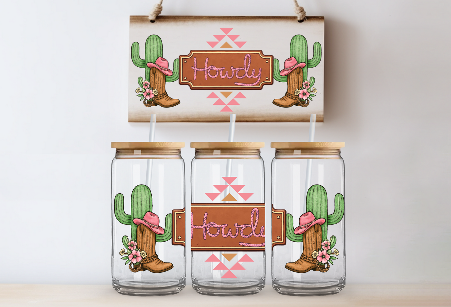 UVDTF 16oz CUP WRAP - Howdy Pink
