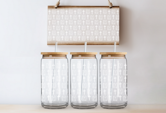 UVDTF 16oz CUP WRAP - Bibles and Crosses White