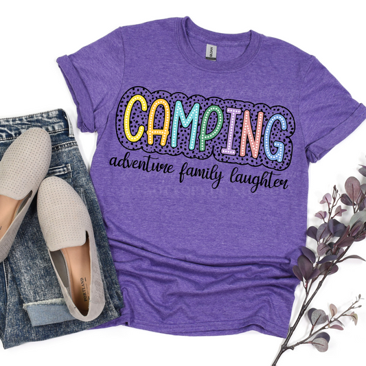 Camping adventure family laughter