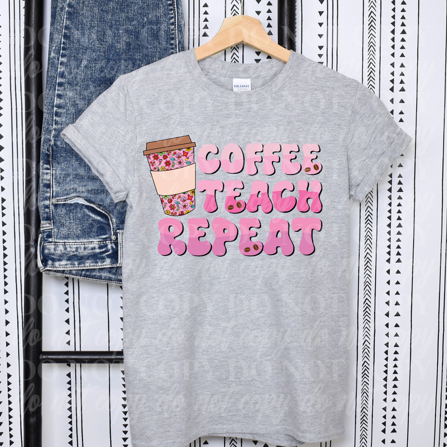 Coffee Teach Repeat-pink