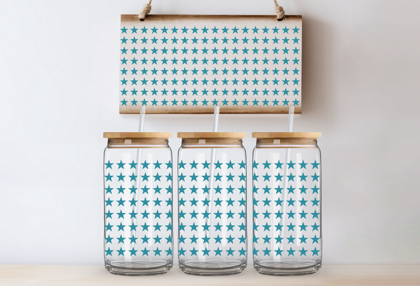 UVDTF 16oz CUP WRAP - Blue Stars