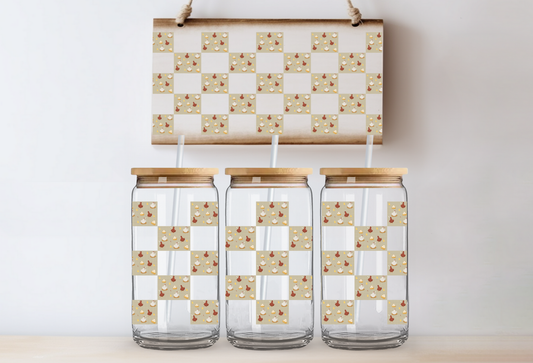 UVDTF 16oz CUP WRAP - Chickens Patchwork Quilt Style