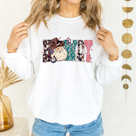 Howdy-Santa wearing Cowboy Hat