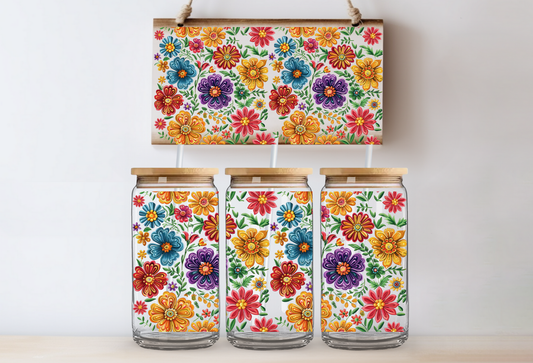 UVDTF 16oz CUP WRAP - Mexican Flowers