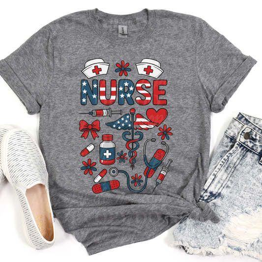 Red White and Blue Nurse