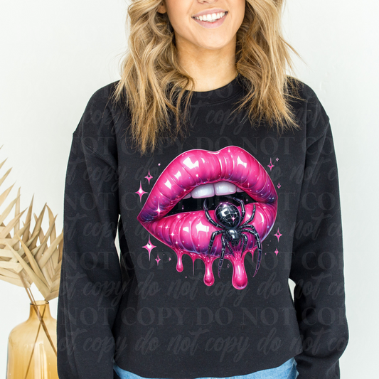 Pink Lips Black Widow