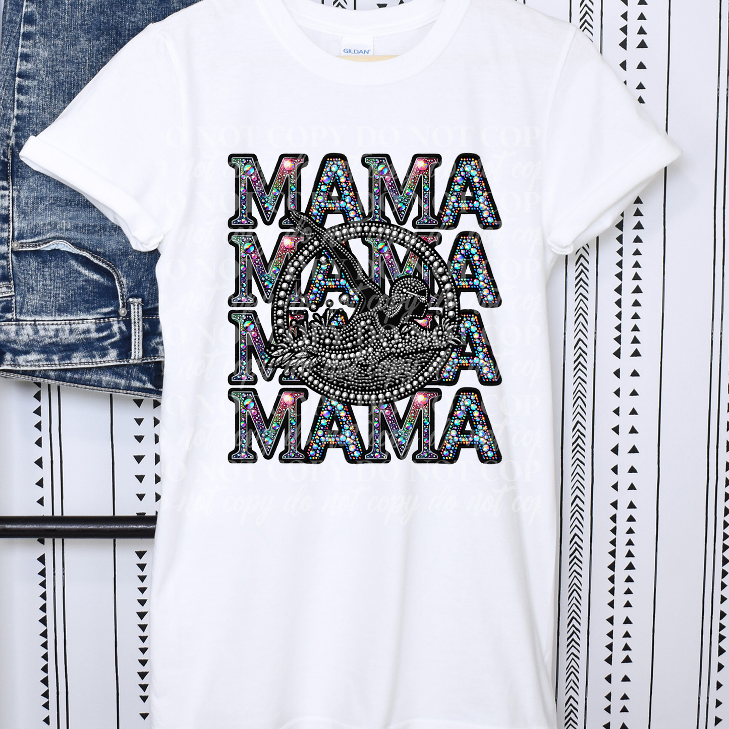 Mama Stack Colorful Rhinestone- Swimming