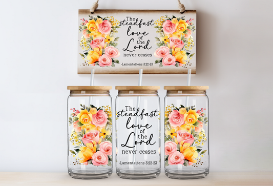UVDTF 16oz CUP WRAP -Steadfast Love Blooms