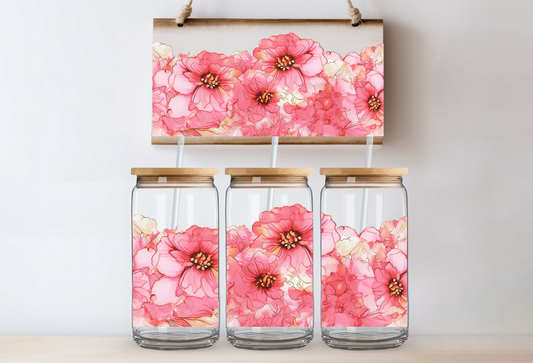 UVDTF 16oz CUP WRAP - Floral Pink