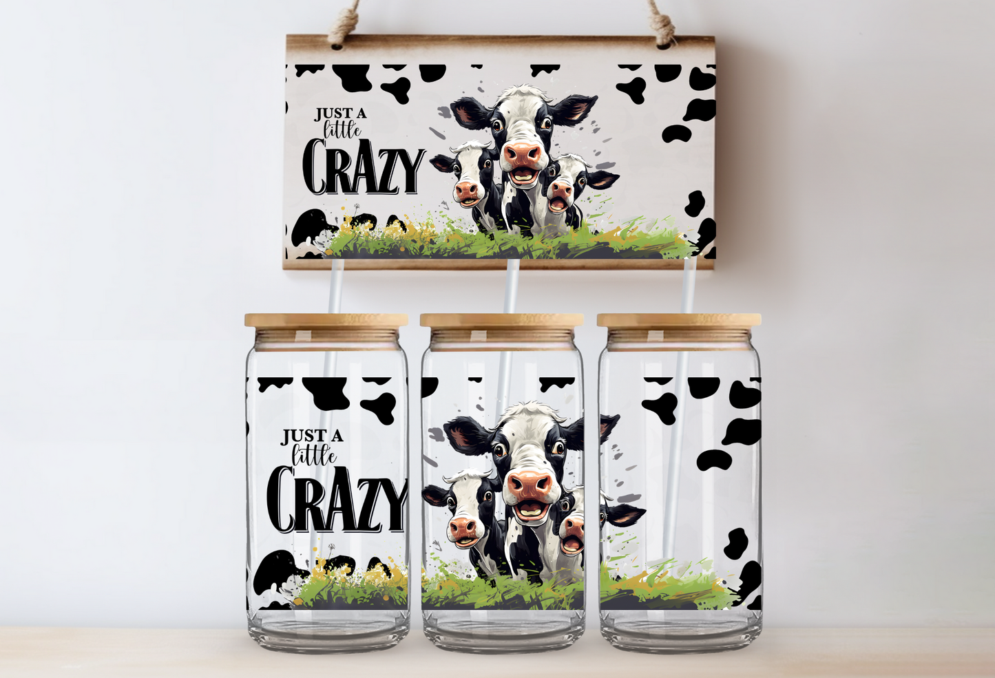 UVDTF 16oz CUP WRAP -Just a Little Crazy