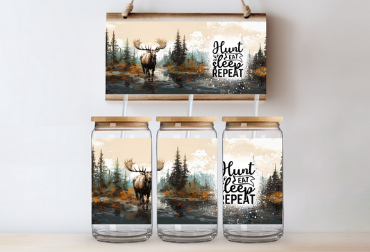 UVDTF 16oz CUP WRAP -Hunt Sleep Eat Repeat