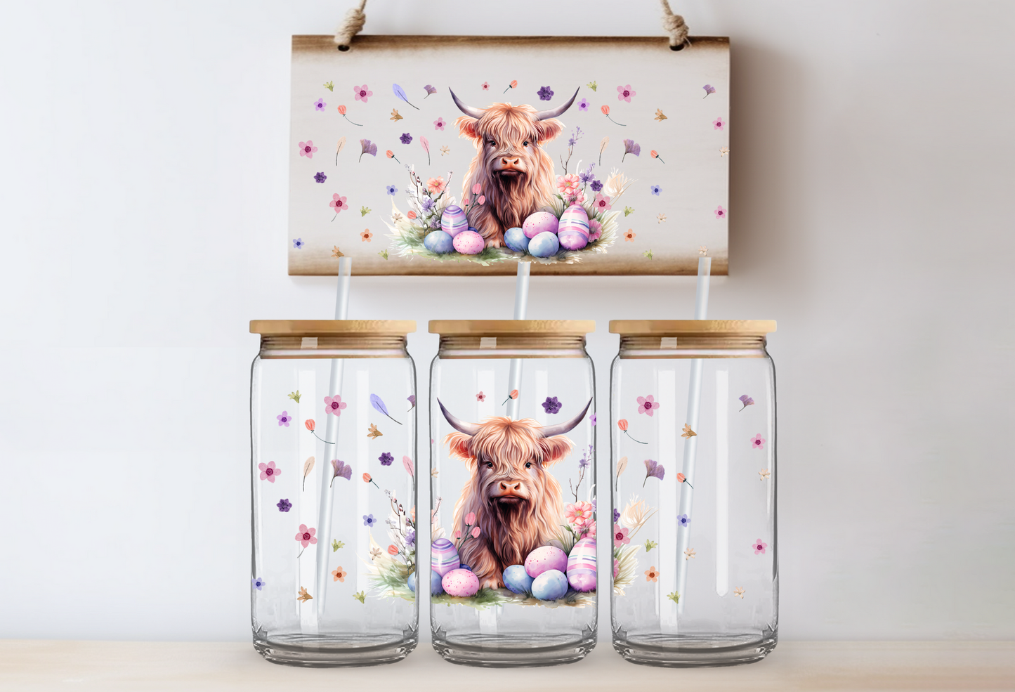 UVDTF 16oz CUP WRAP -Cow Easter