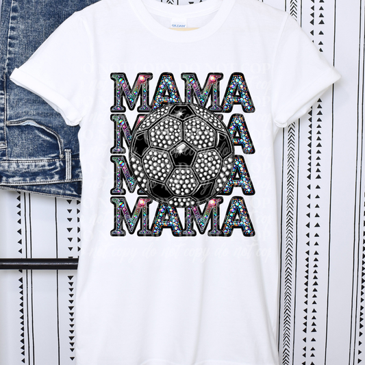 Mama Stack Colorful Rhinestone- Soccer