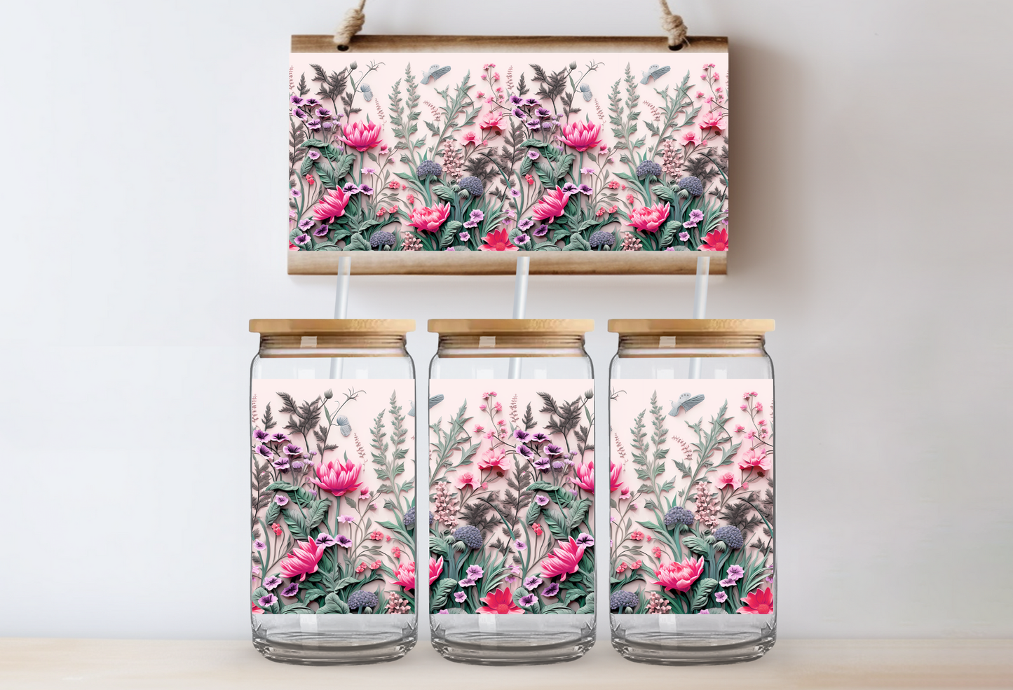 UVDTF 16oz CUP WRAP - 3D Floral