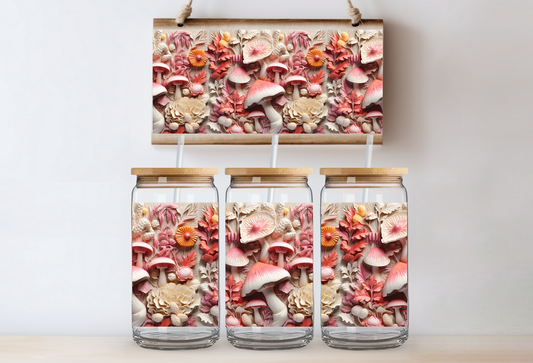 UVDTF 16oz CUP WRAP - 3D Mushrooms