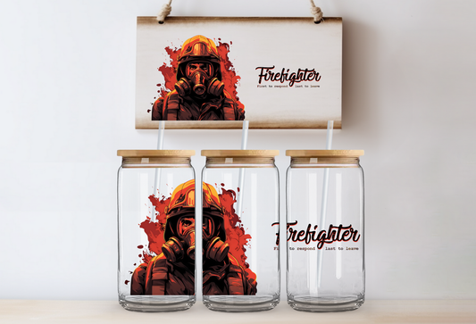 UVDTF 16oz CUP WRAP - Fire Fighter First To Respond Last To Leave