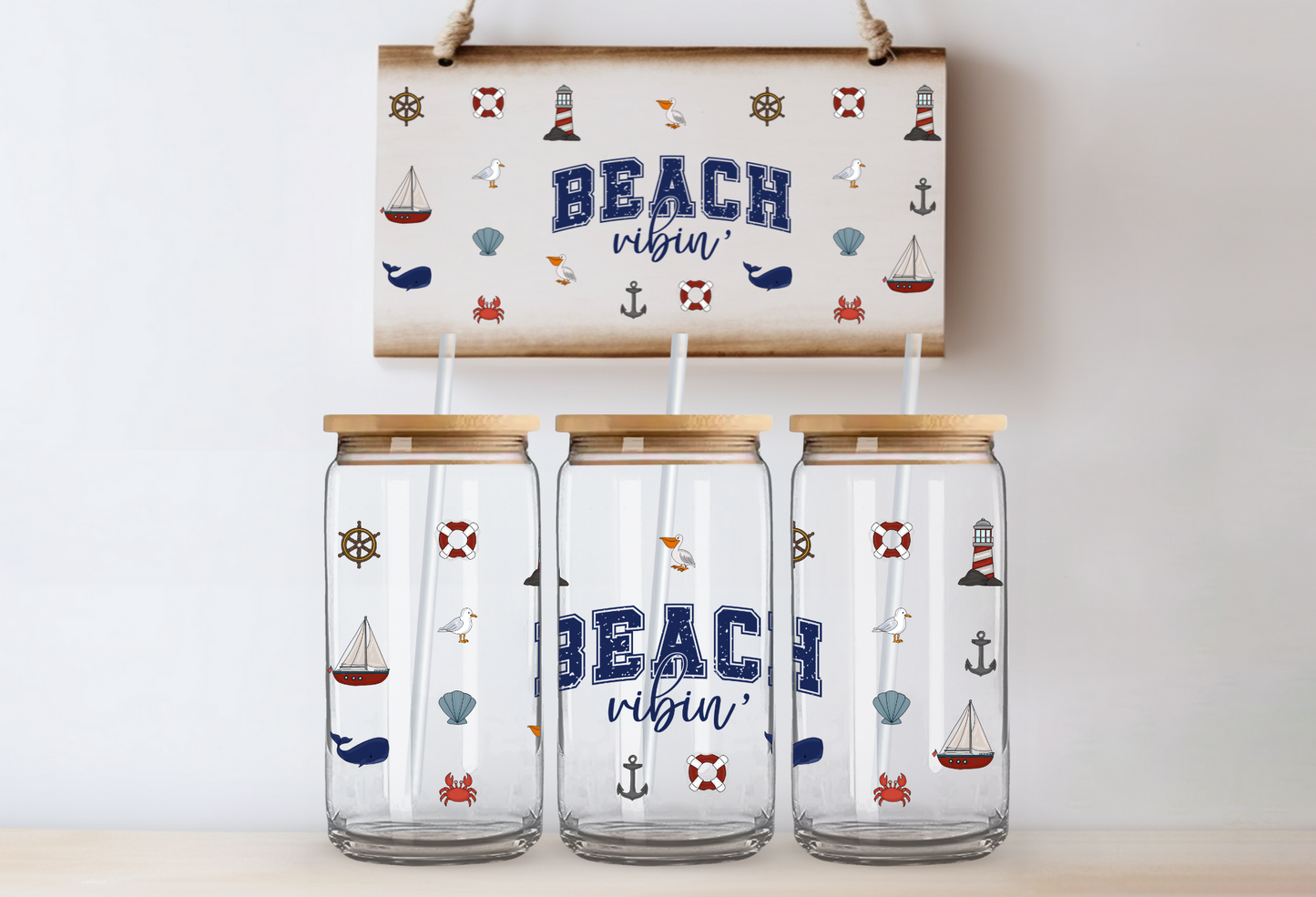 UVDTF 16oz CUP WRAP -Beach Vibin