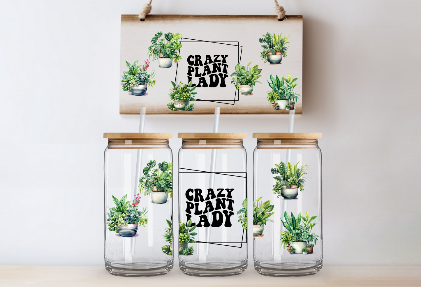 UVDTF 16oz CUP WRAP -Crazy Plant Lady
