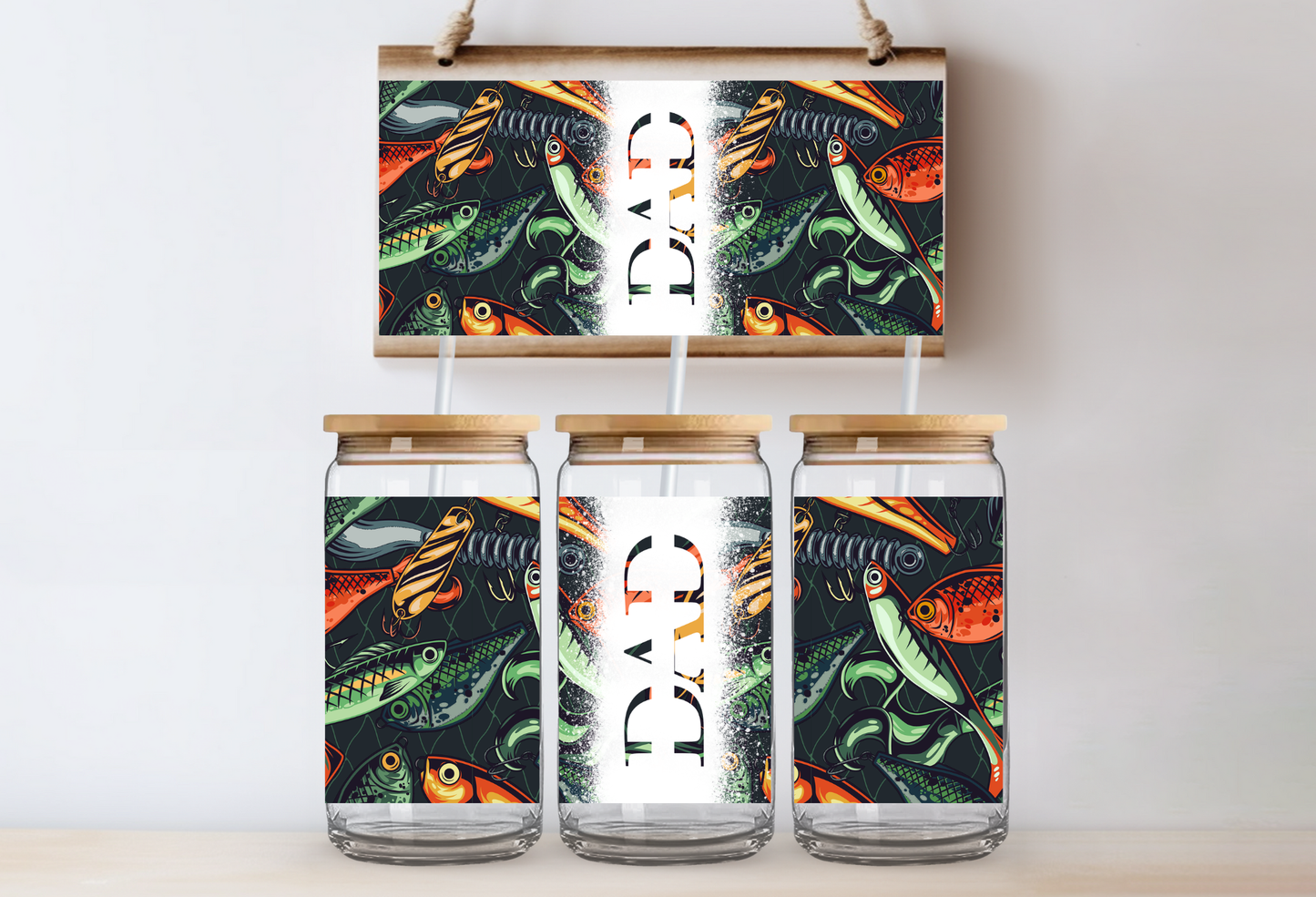 UVDTF 16oz CUP WRAP -Dad Fishing Lures