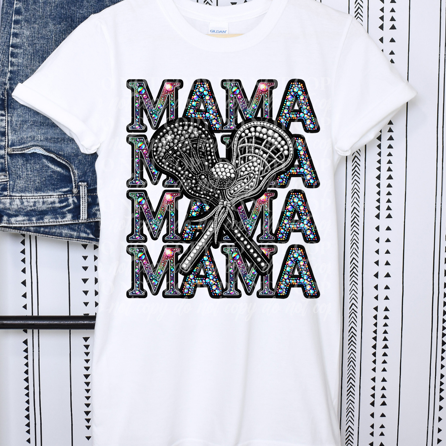 Mama Stack Colorful Rhinestone- Lacrosse