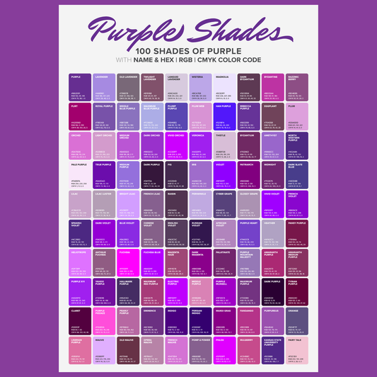 Purple Hex Code Chart
