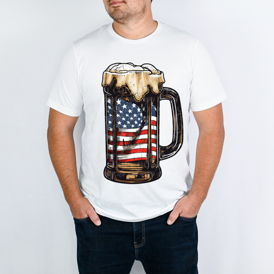 Beer mug with American flag