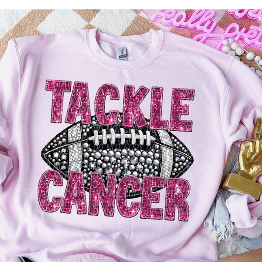 Tackle Cancer-pink glitter