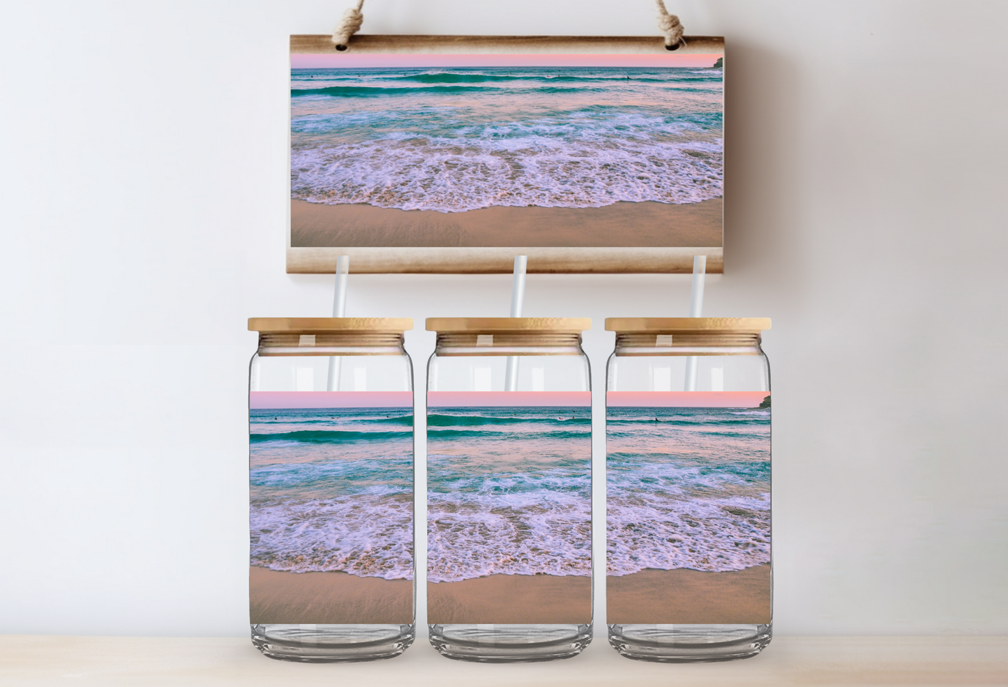 UVDTF 16oz CUP WRAP - Beach Scene