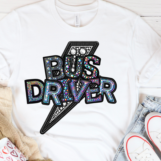 Bus Driver Rhinestone- colorful