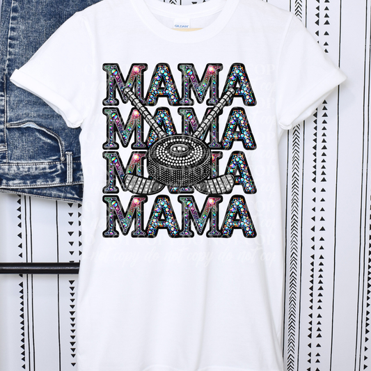 Mama Stack Colorful Rhinestone- Hockey