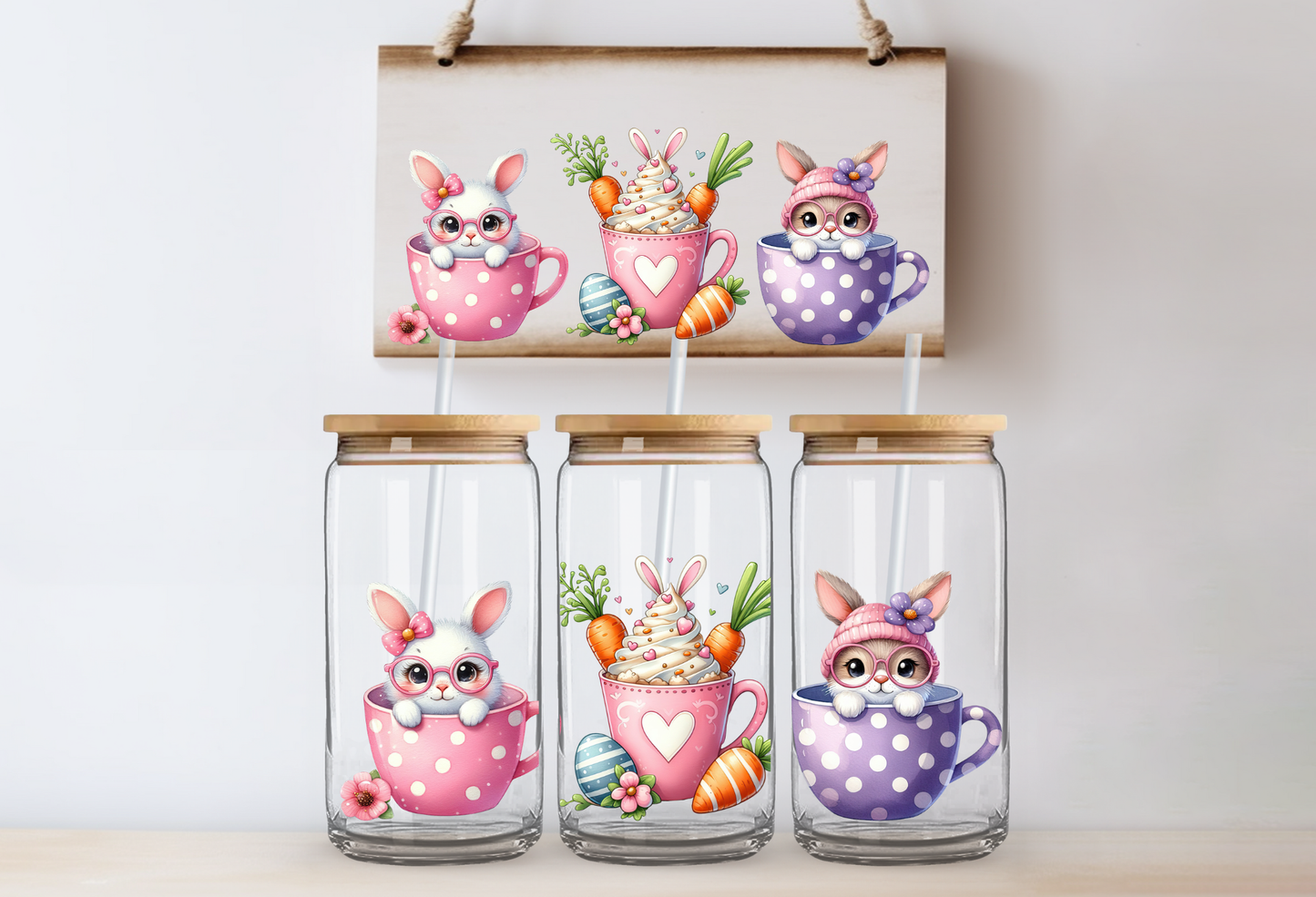 UVDTF 16oz CUP WRAP - Easter Tea Cups