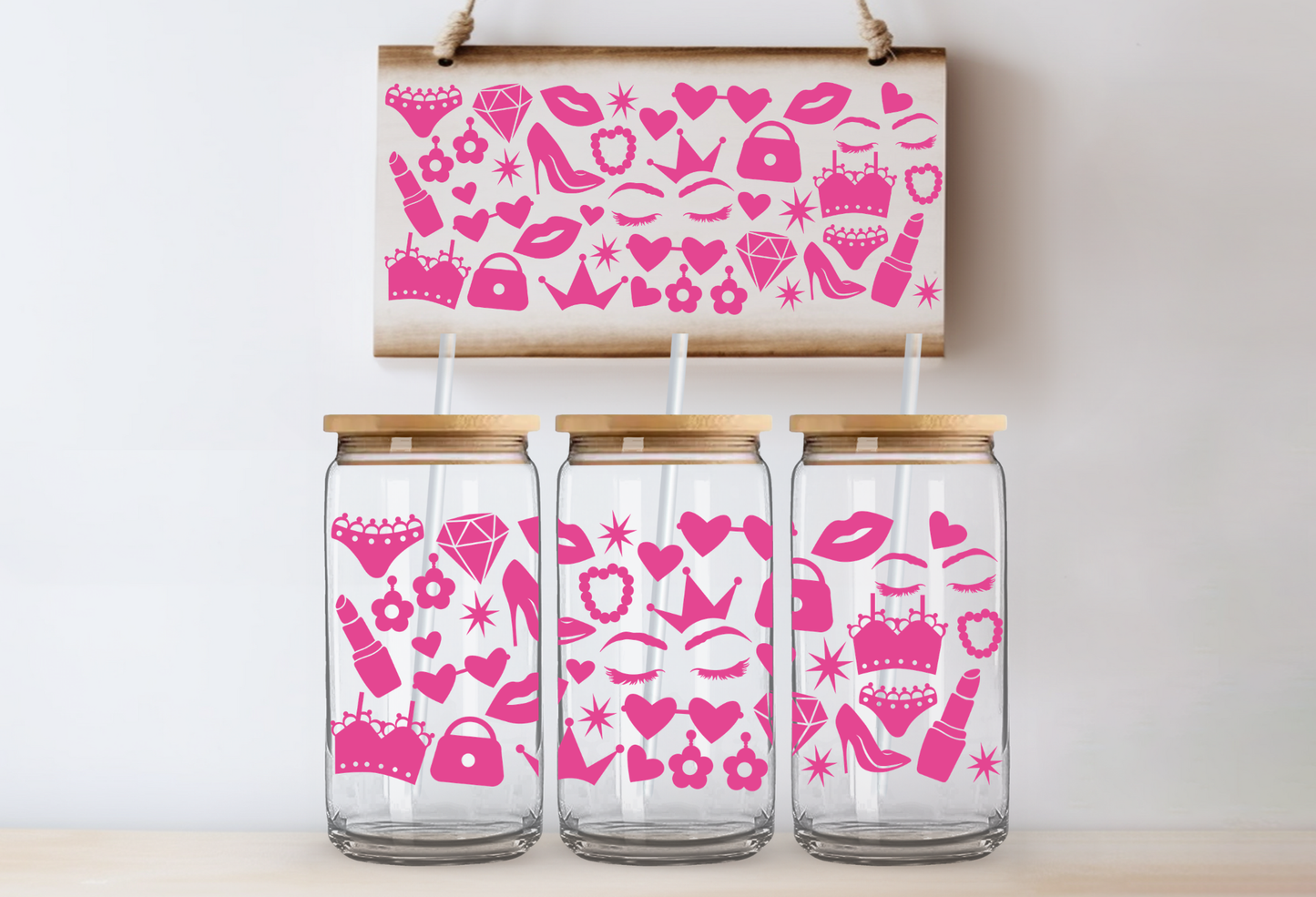 UVDTF 16oz CUP WRAP - Girly Pink