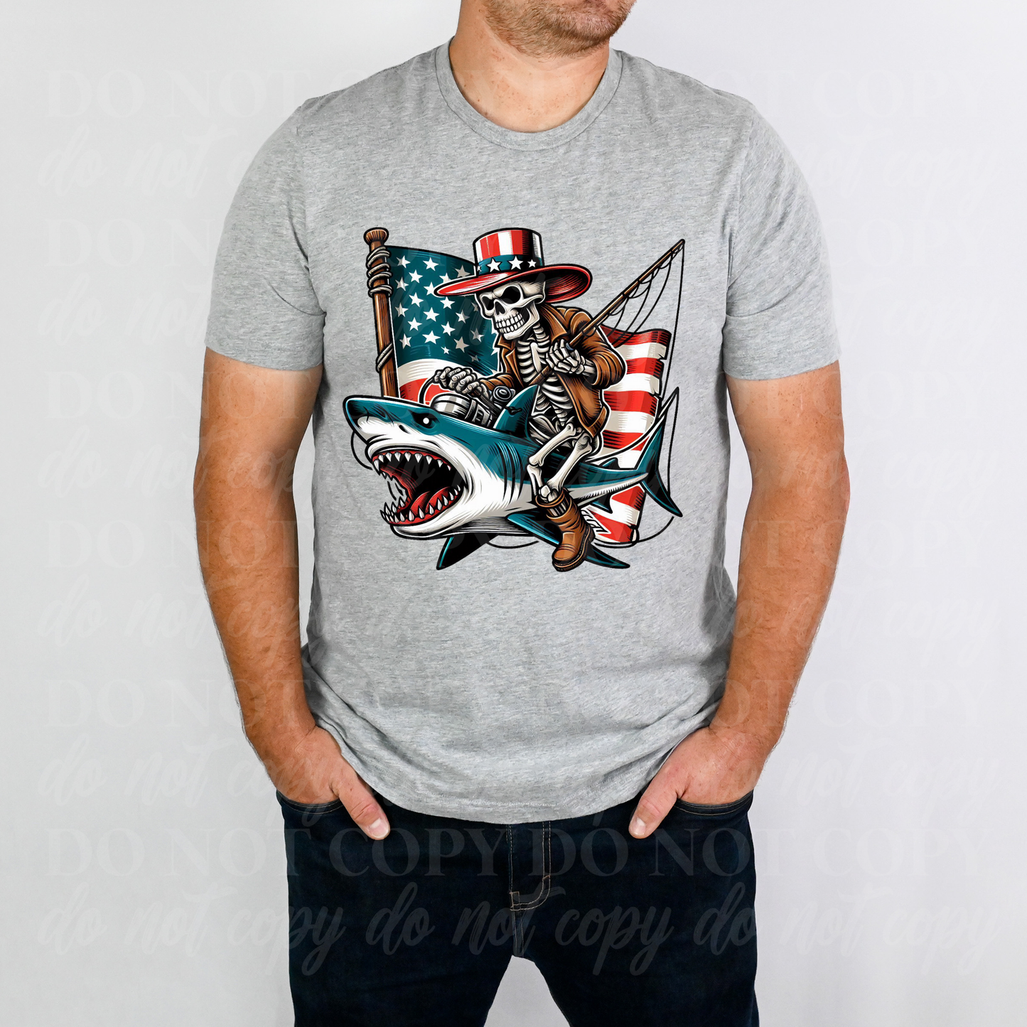 4th Of July Skeleton & Shark