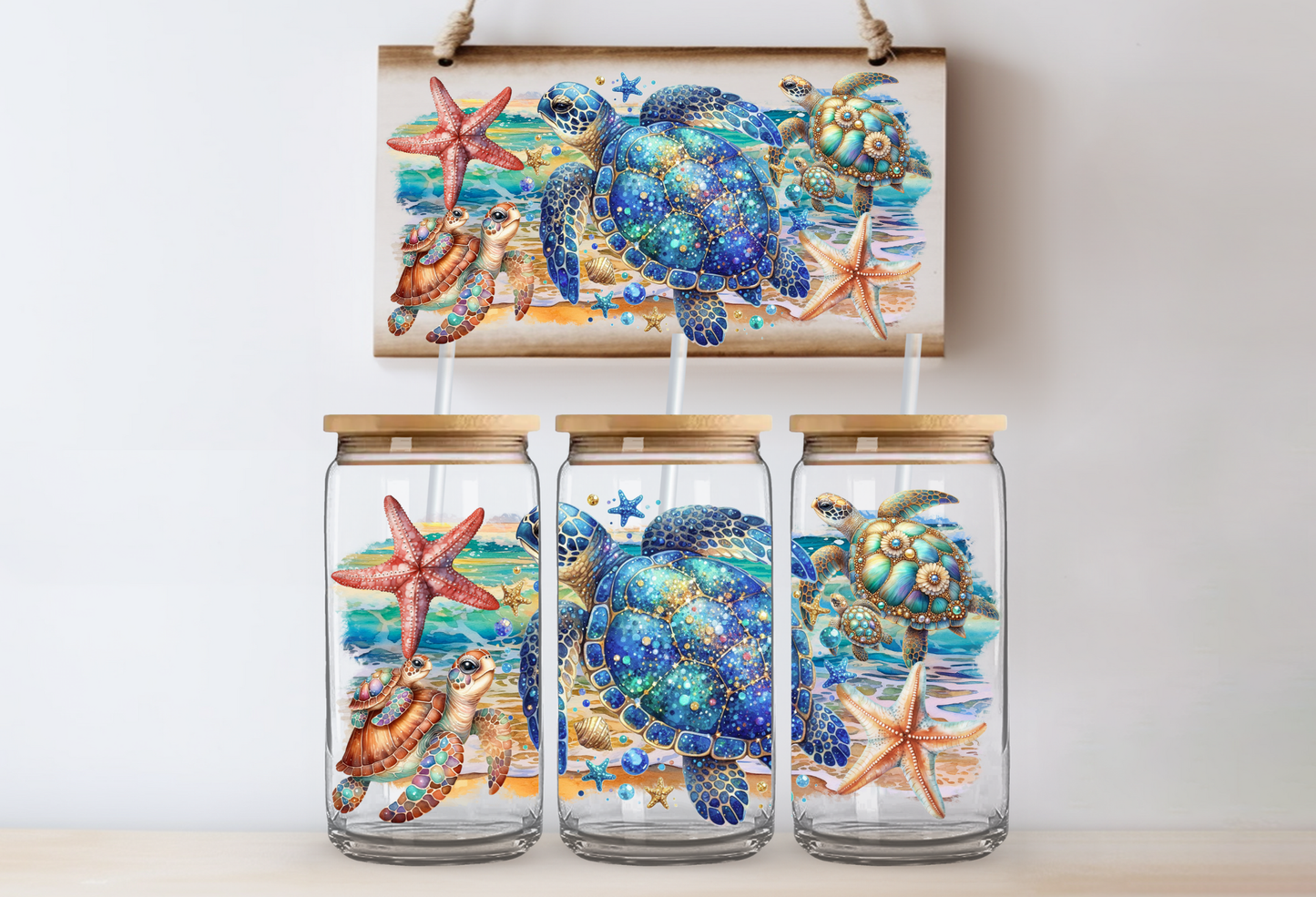 UVDTF 16oz CUP WRAP - Sea Turtles