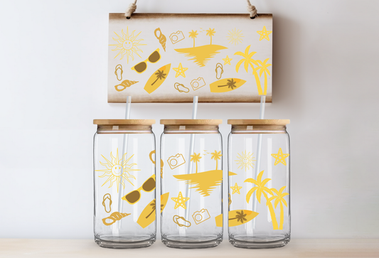 UVDTF 16oz CUP WRAP - Yellow Beach
