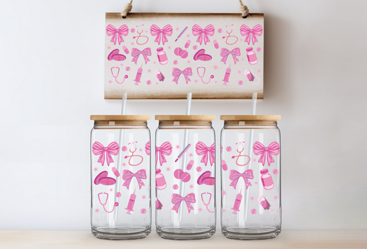 UVDTF 16oz CUP WRAP - Medical/Nurse Bows