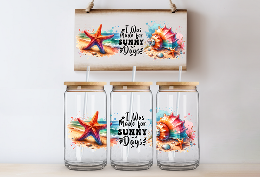 UVDTF 16oz CUP WRAP -Sunny Days Starfish & Shells