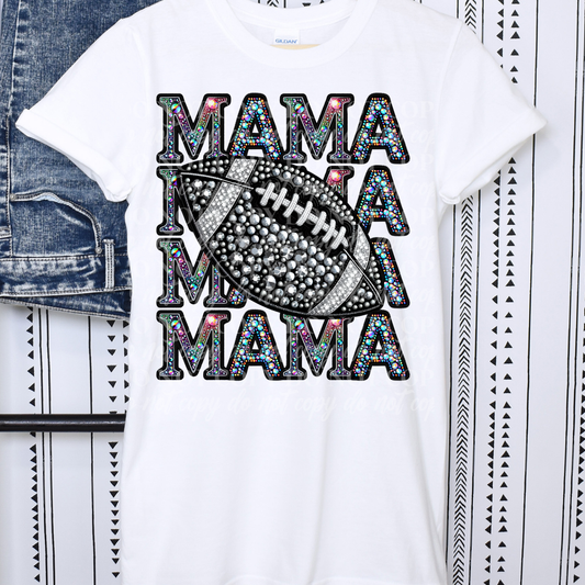 Mama Stack Colorful Rhinestone- Football