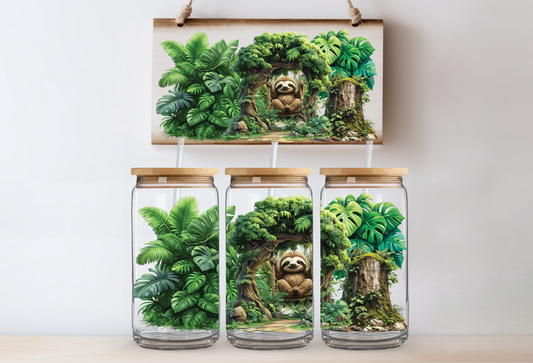 UVDTF 16oz CUP WRAP -Sloth Trees